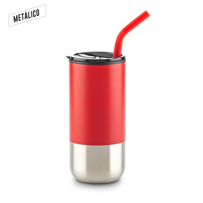 Mug Metálico con Pitillo 600ml - Image 3