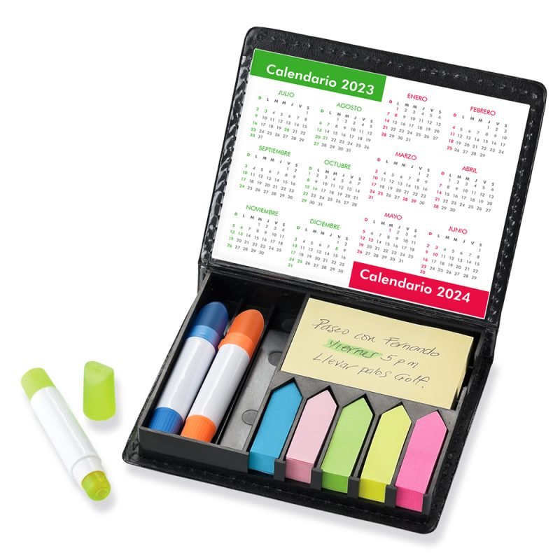Set de escritorio en PU stickies y resaltadores magicos