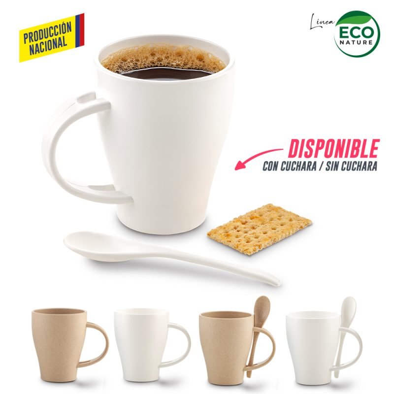 Mug Plástico con Cuchara Tiffany 350ml - Producción Nacional