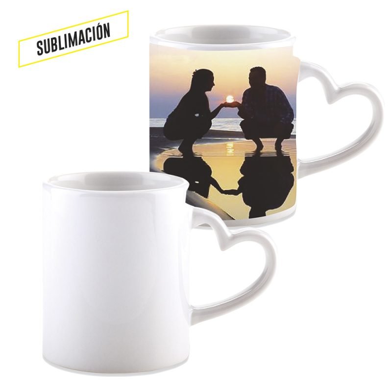 Mug Ceramica para Sublimacion Corazon 11oz PRECIO NETO
