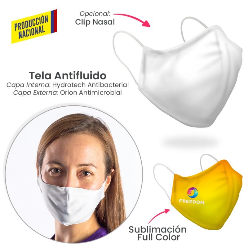Tapabocas Antibacterial Fluidtech - Producción Nacional NUEVO PRECIO NETO