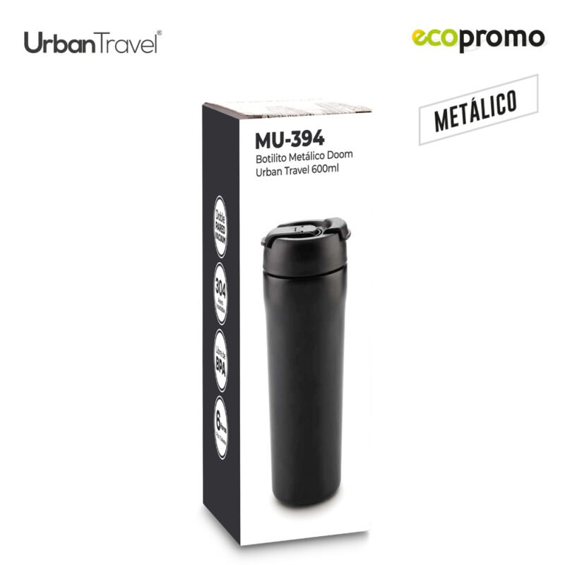 Botilito Metálico Doom Urban Travel 600ml - Image 4