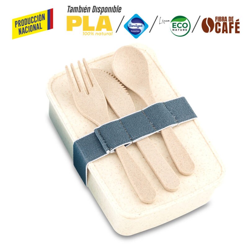 Portacomidas con Cubiertos Eco Square II -Produccion Nacional - Image 2
